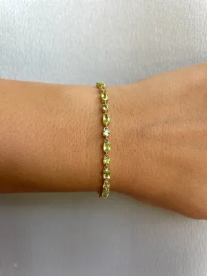Gold Gem Bolo Bracelet Peridot