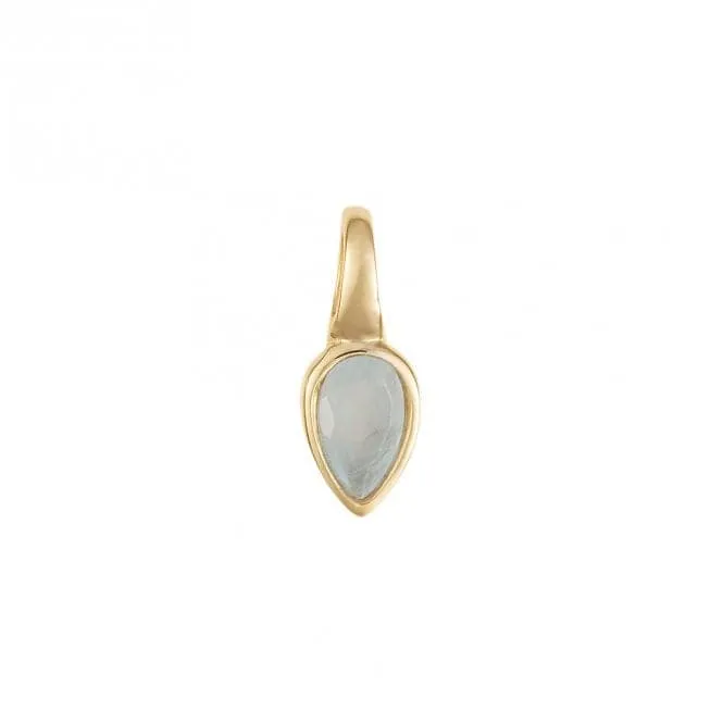 Gold Plated Birthstone March Aquamarine Pendant P5216