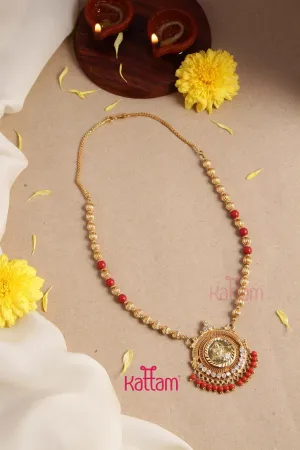 Goldtone Kerala Style Coral Chain (No earring)