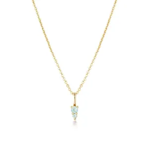 Linda Tahija Binary Gemstone Necklace, Aquamarine, Gold or Silver