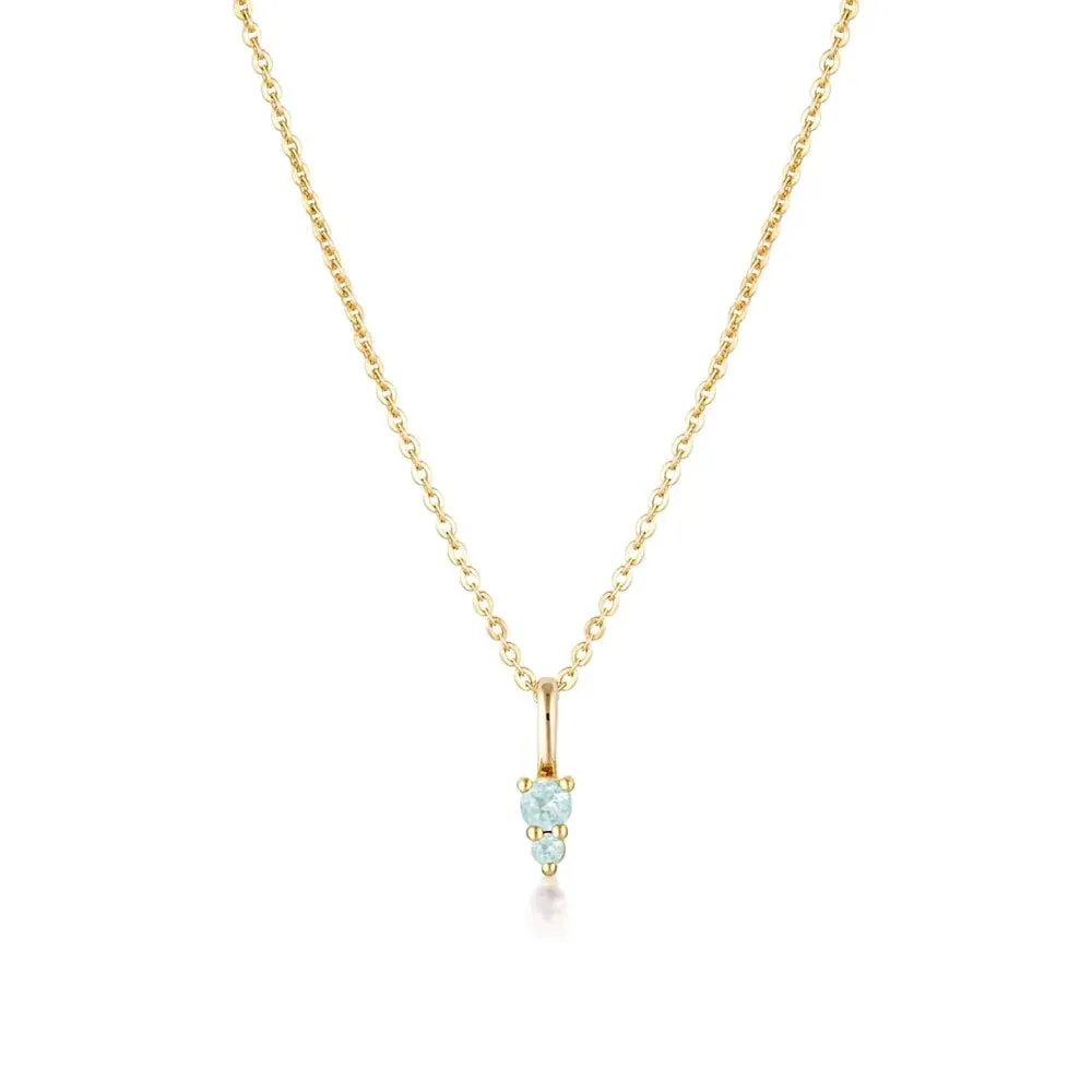 Linda Tahija Binary Gemstone Necklace, Aquamarine, Gold or Silver