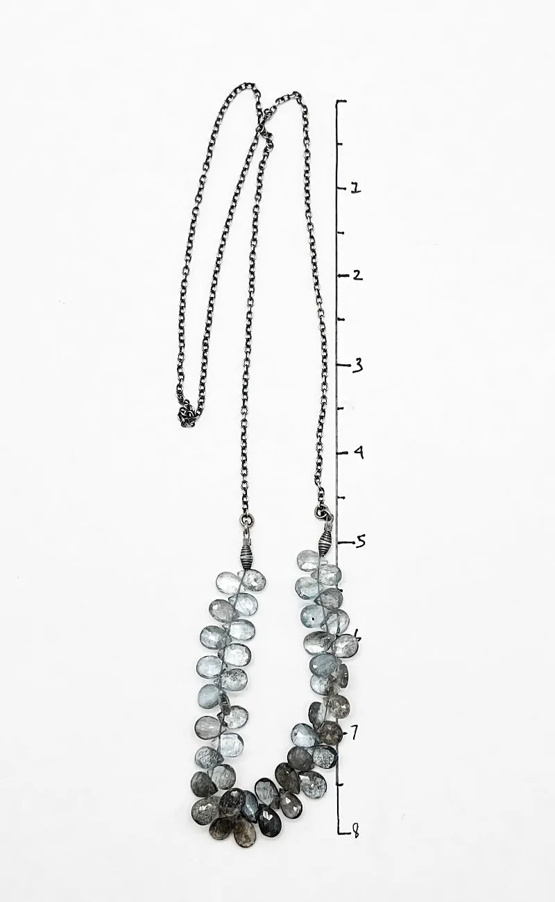 Long Moss Aquamarine Necklace