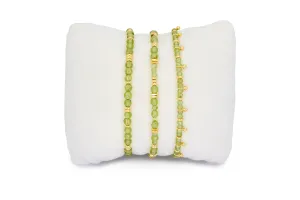 Moala Gold & Peridot Beaded Stacking Bracelet