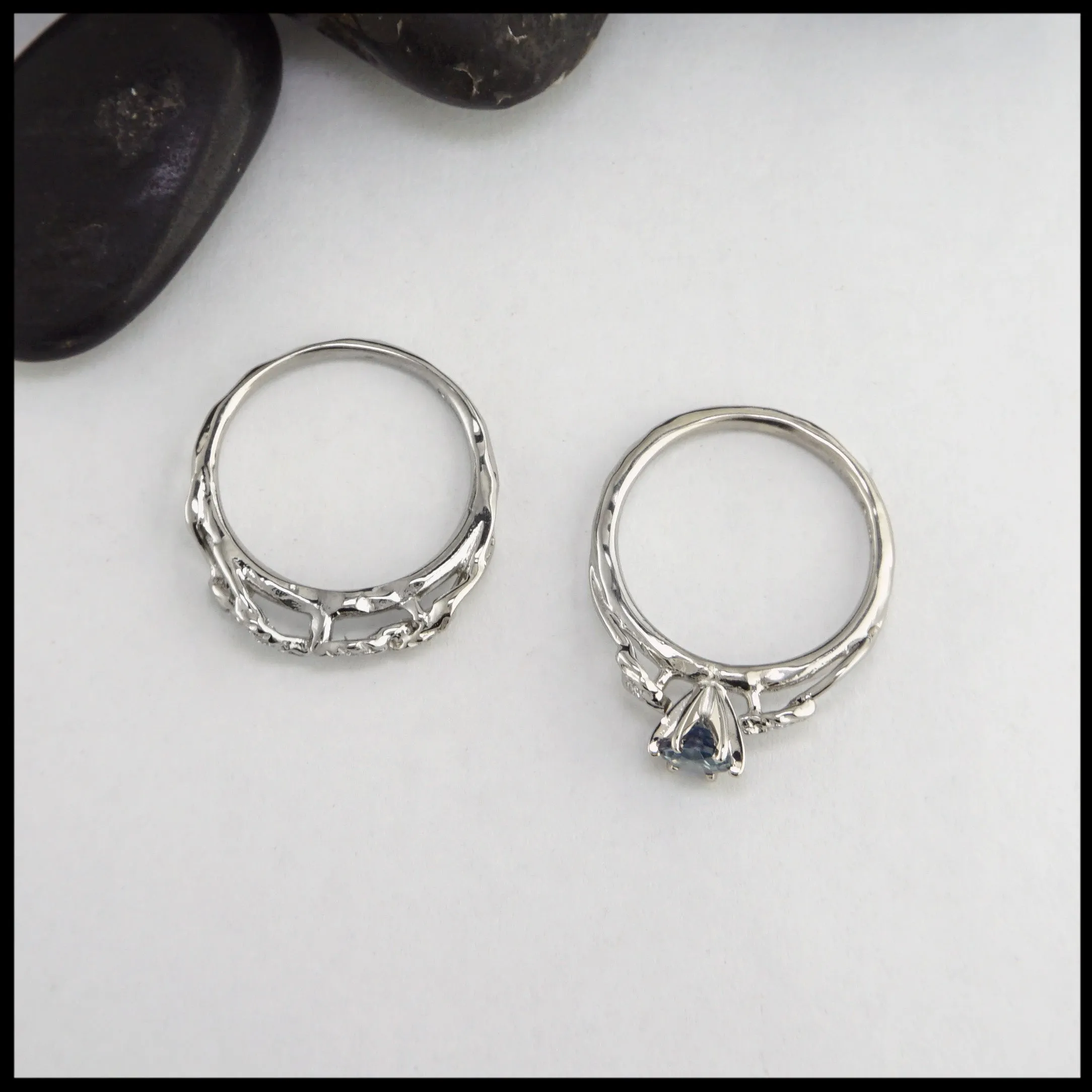 Montana Sapphire Leaf and Vine Wedding Set