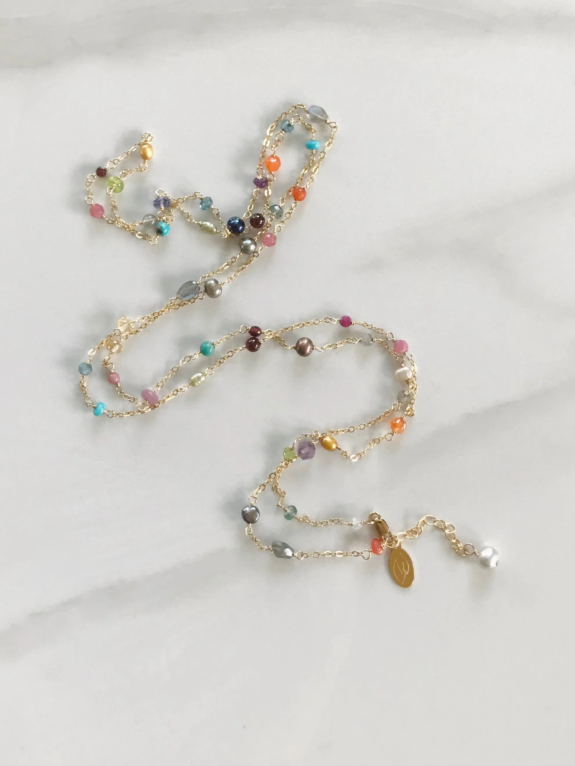 Multi Gemstone & Gold Sunshine Necklace