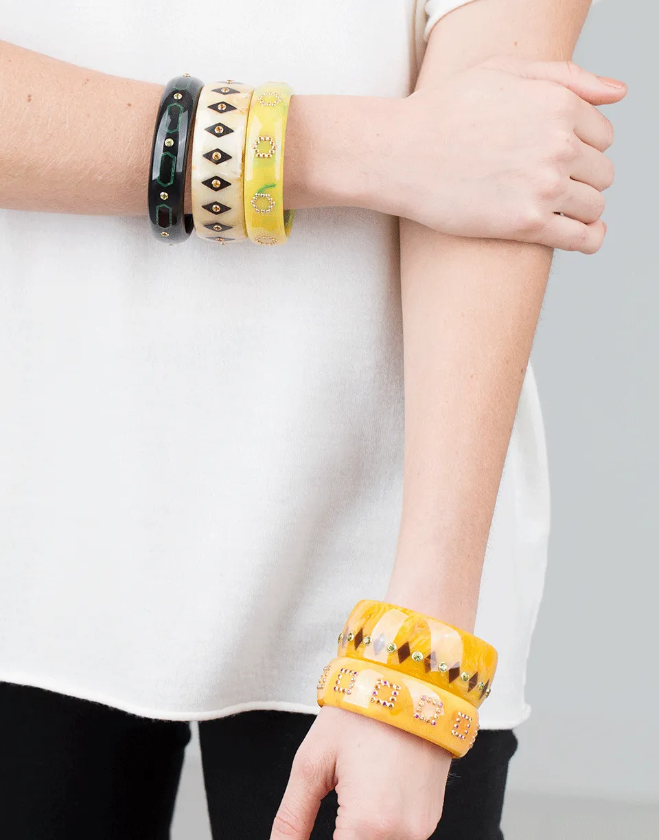 Multi Yellow Color Bakelite Bangle