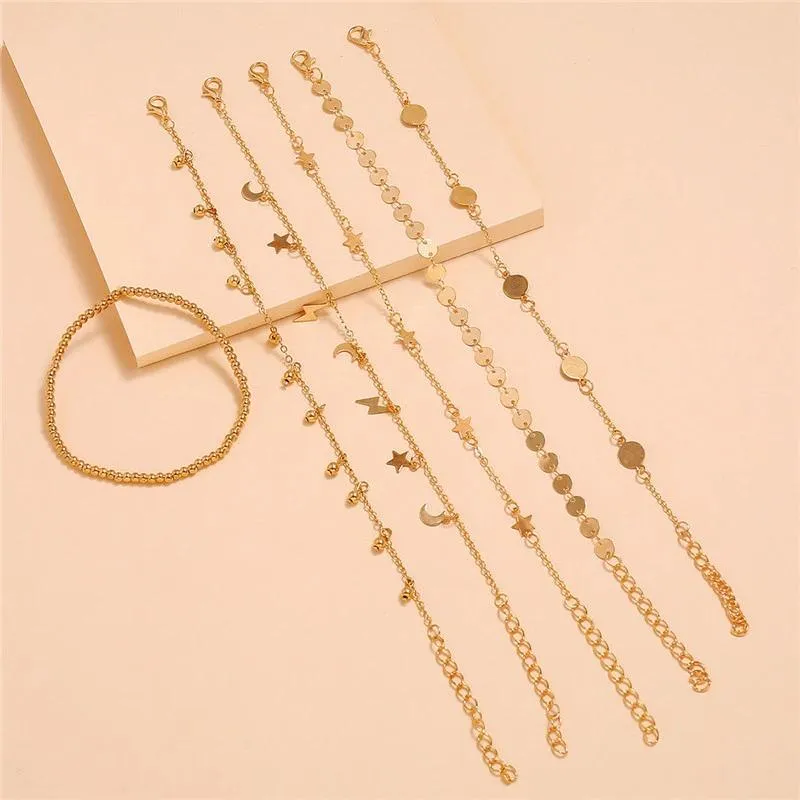 Multilayer Beaded Chain Anklet Bracelets