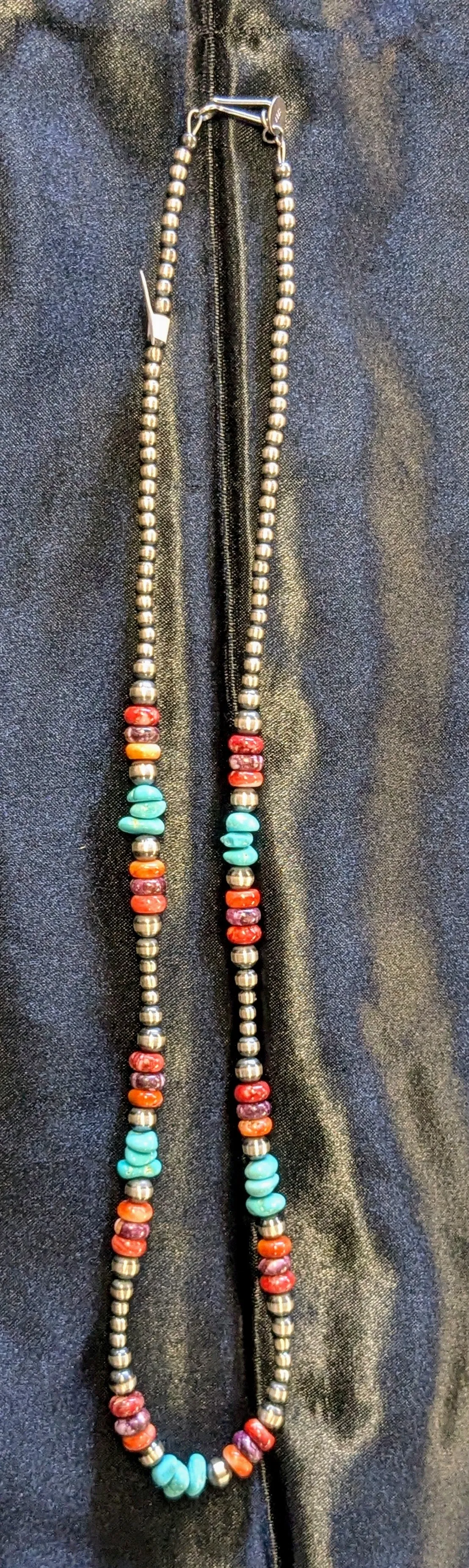 Navajo Pearls with Turquoise & Coral Stone Necklaces