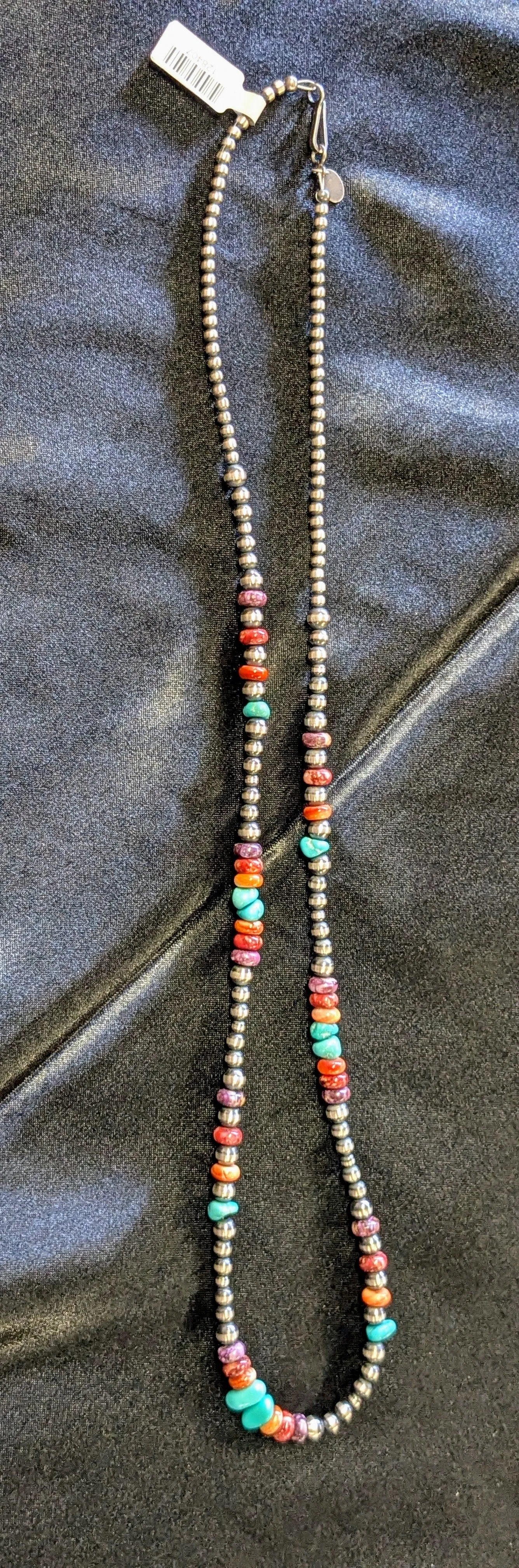 Navajo Pearls with Turquoise & Coral Stone Necklaces