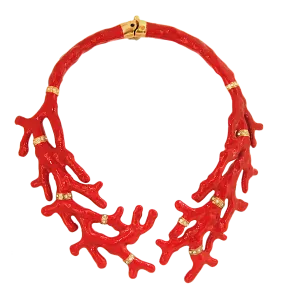 Necklace coral-shaped red