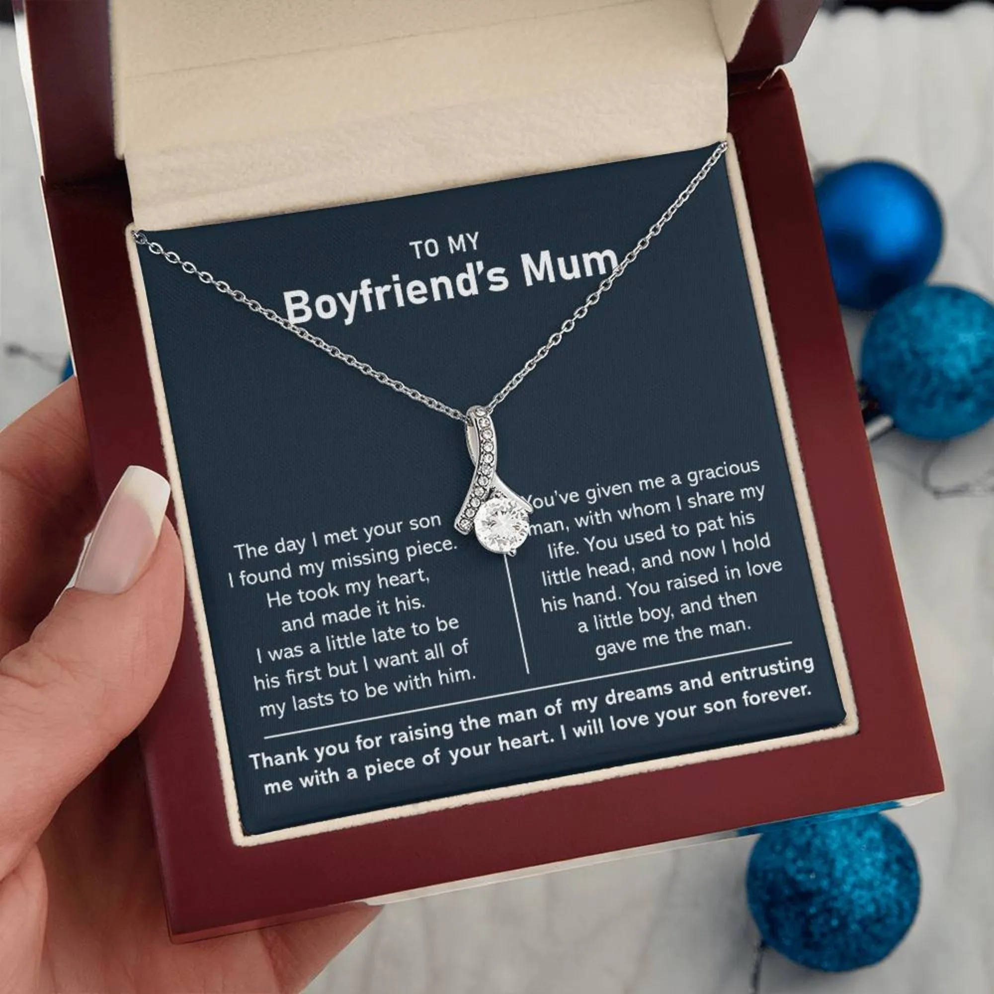 Necklace For Boyfriend's Mum-Alluring Necklace-Silver Plated