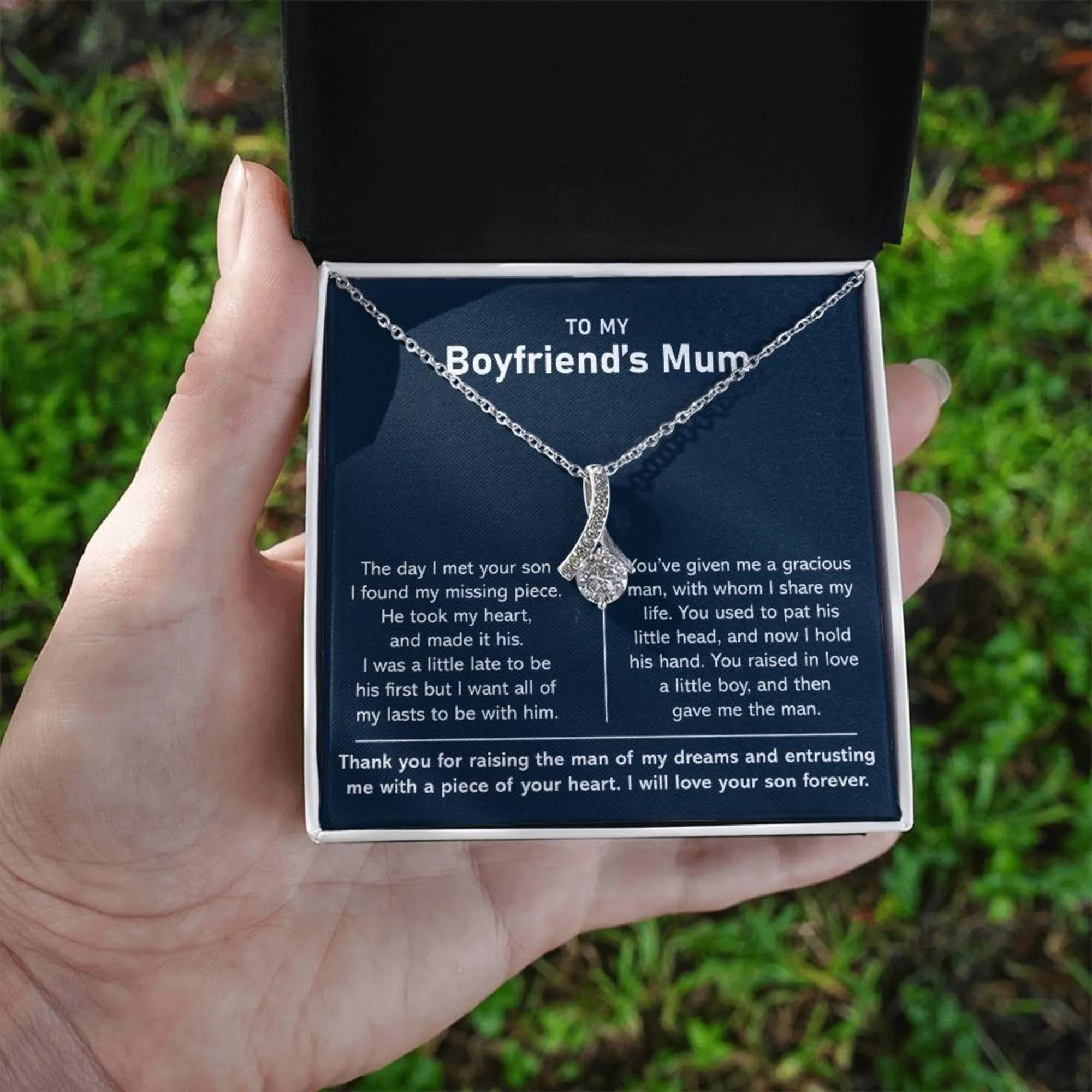 Necklace For Boyfriend's Mum-Alluring Necklace-Silver Plated