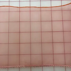 Non-Metallic Trim - 5-inch wide Vintage Coral Silk Organza Ribbon with Picot Edge Only 5-Yards Left! Close-Out