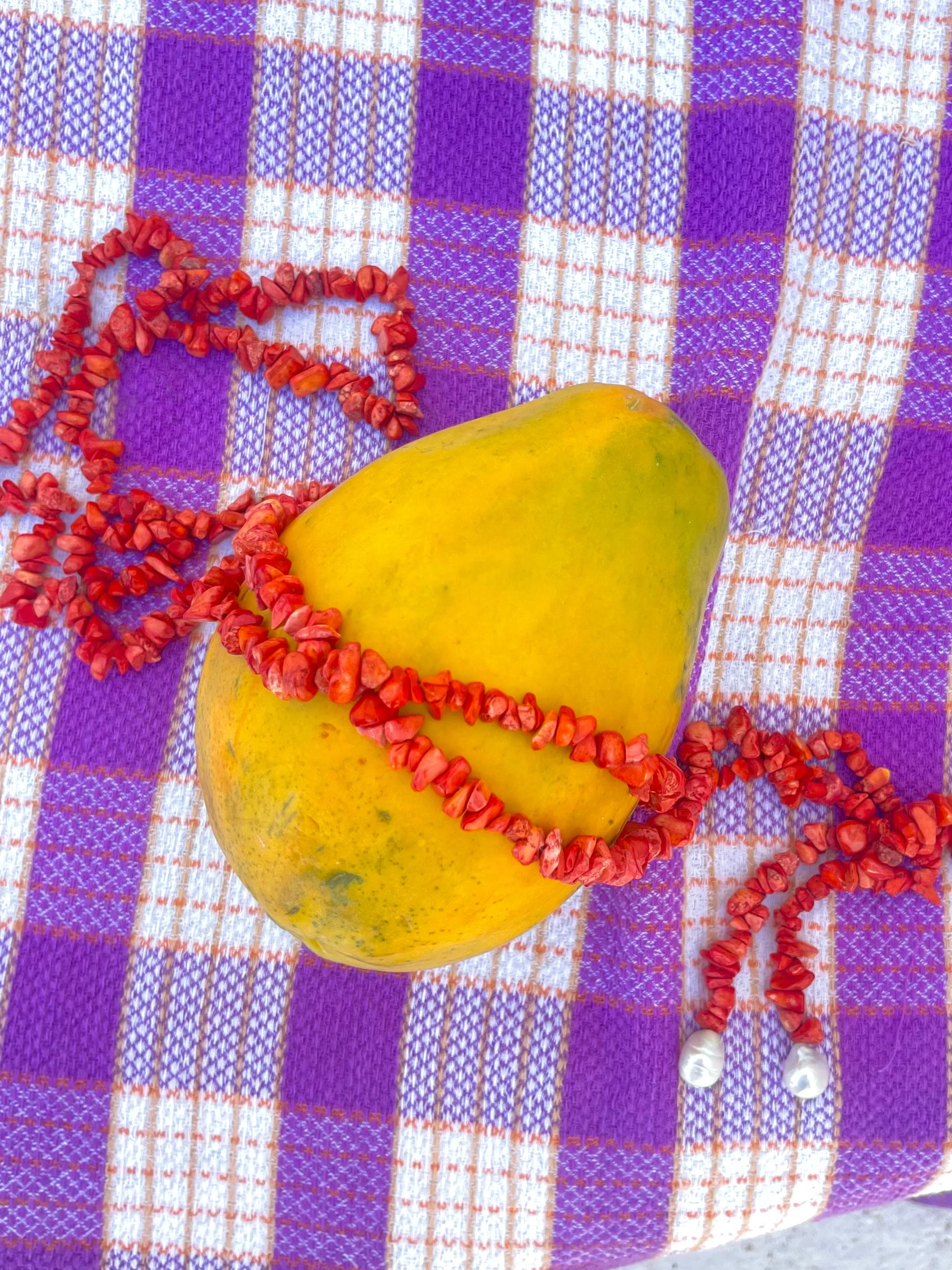 Ojitos Coral Necklace/Belt
