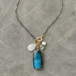 One of a Kind Labradorite Necklace with Gemstone Accents