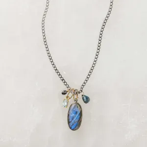 One of a Kind Labradorite Necklace with Gemstones