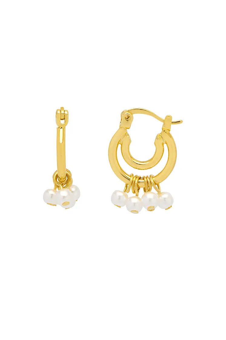 Pearl Double Hoop Earrings