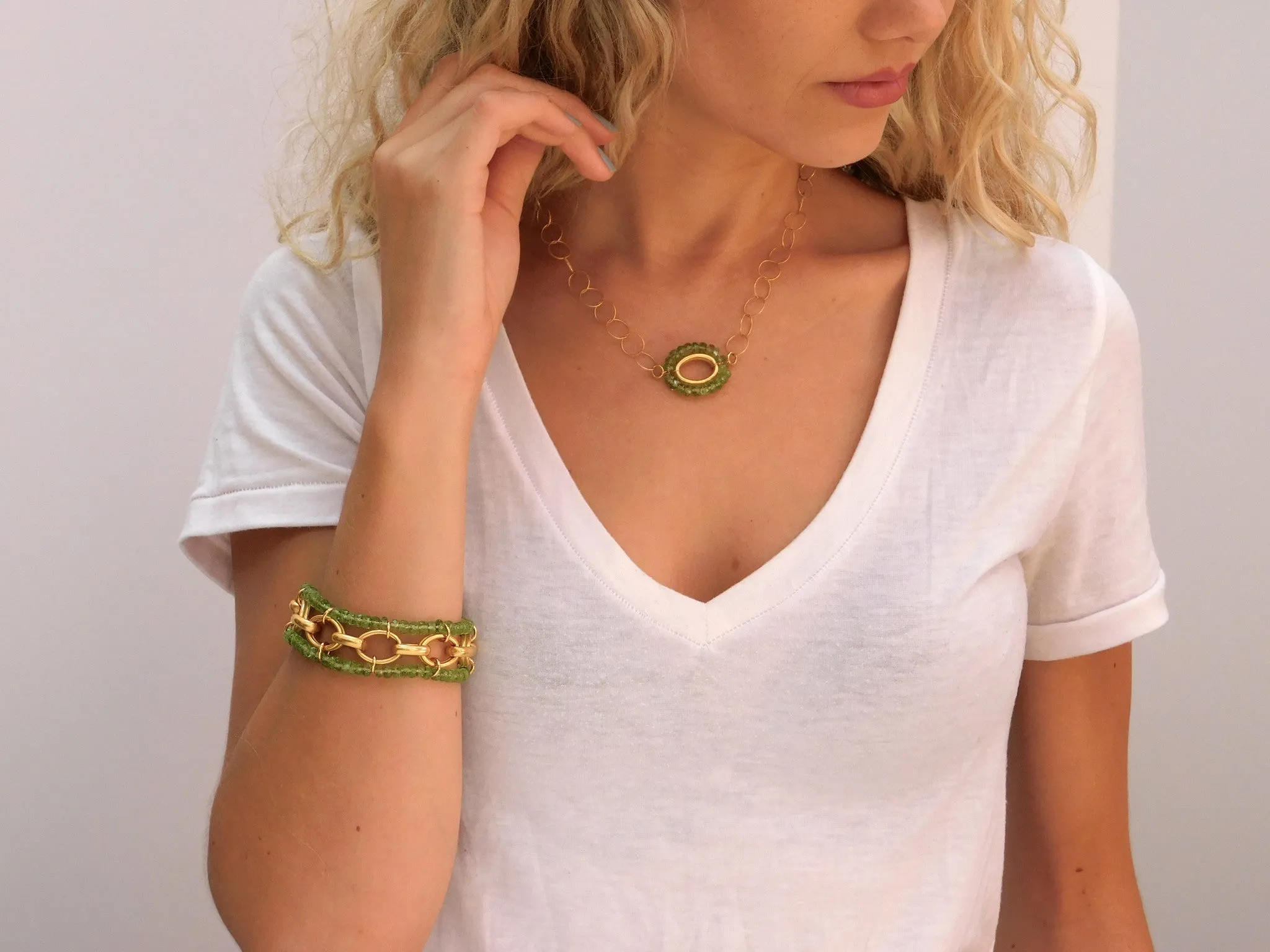 Peridot & Gold Bracelet