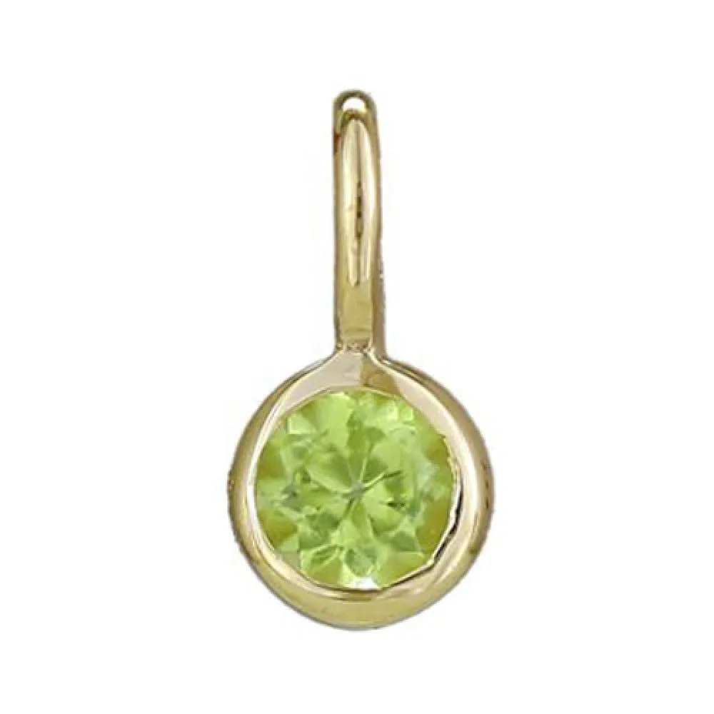 Peridot Birthstone Bezel Charm August 4mm