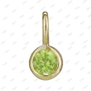 Peridot Birthstone Bezel Charm August 4mm
