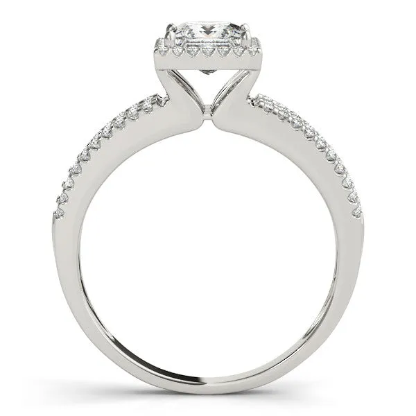 Princess Cut Moissanite Center Engagement Ring Diamond Setting - Rain