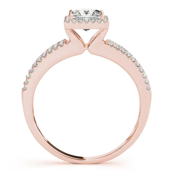 Princess Cut Moissanite Center Engagement Ring Diamond Setting - Rain