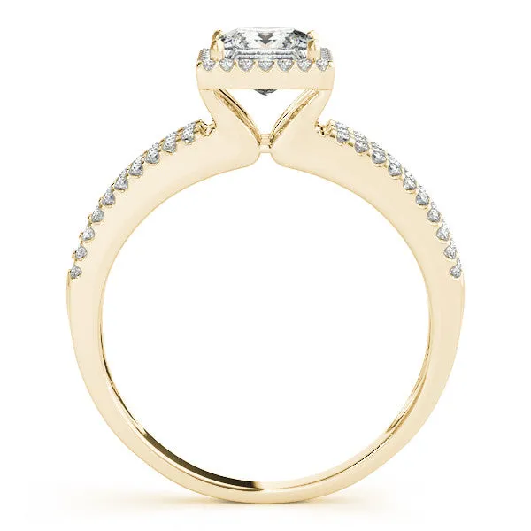 Princess Cut Moissanite Center Engagement Ring Diamond Setting - Rain
