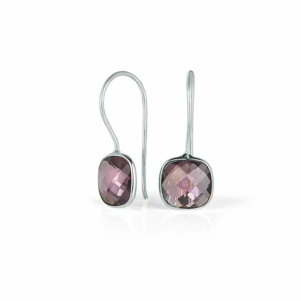 Purple Amethyst Earrings | Silver