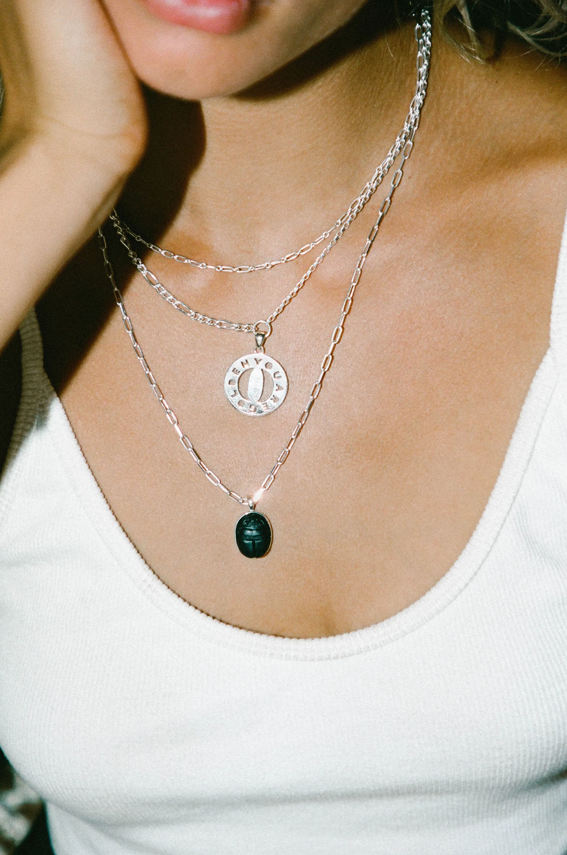 Round silver necklace (40cm & 50cm)