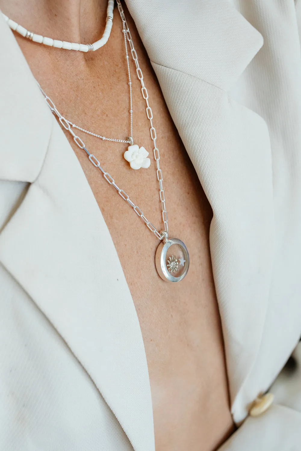 Round silver necklace (40cm & 50cm)