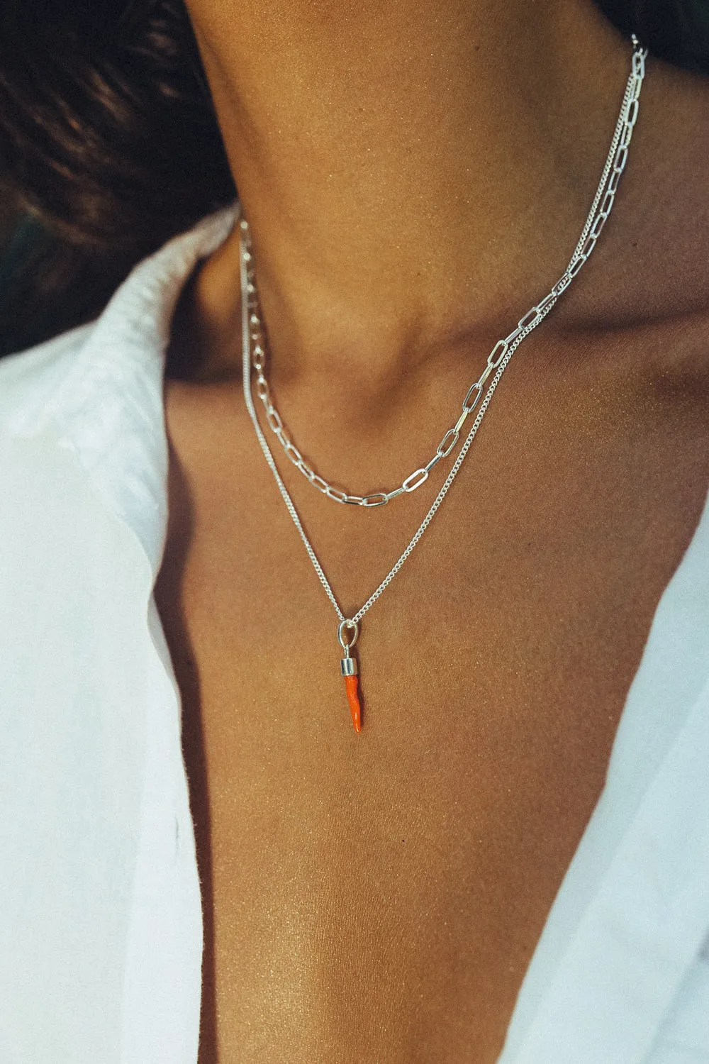 Round silver necklace (40cm & 50cm)