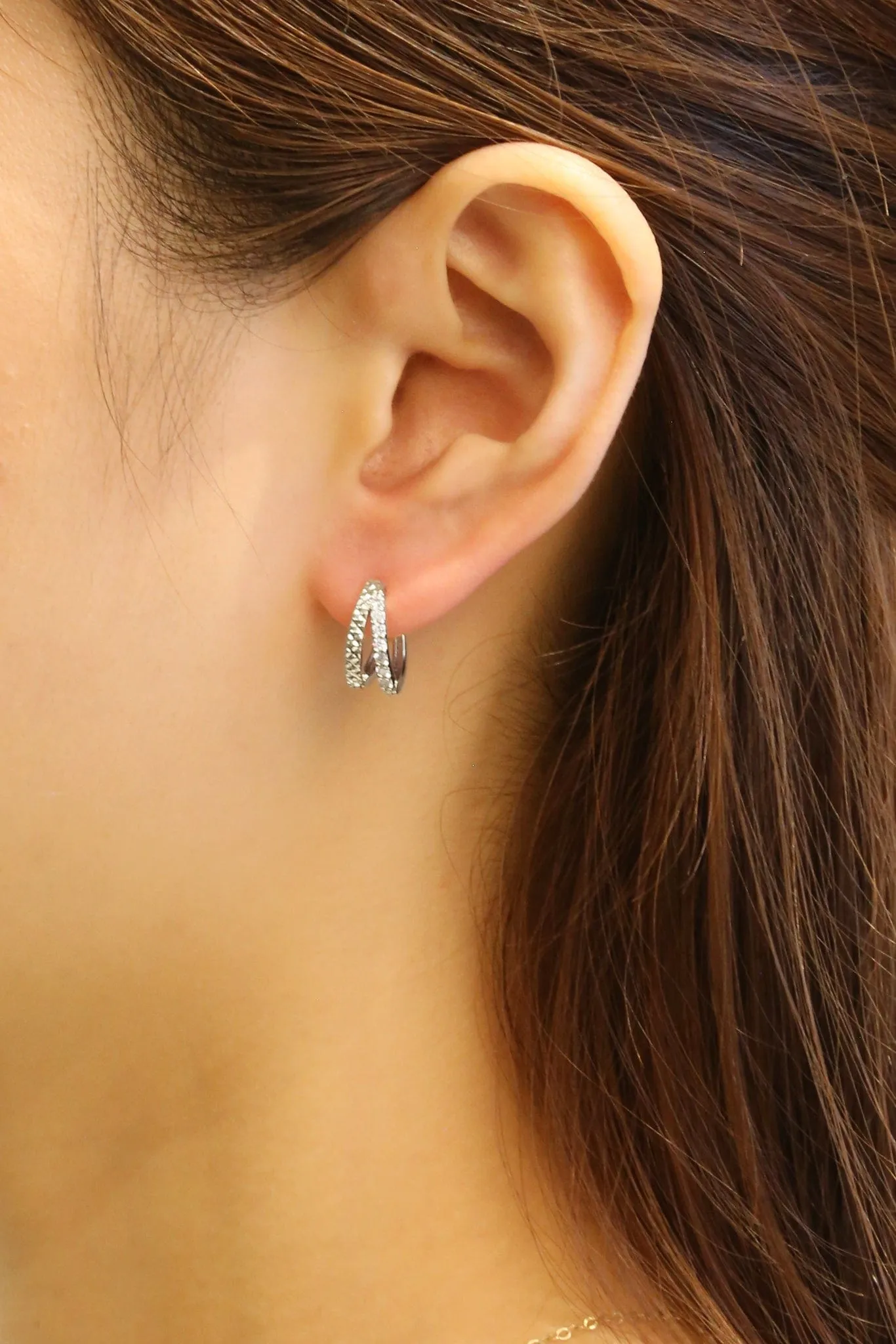SJE310656 14K Classic Double Hoop Earrings