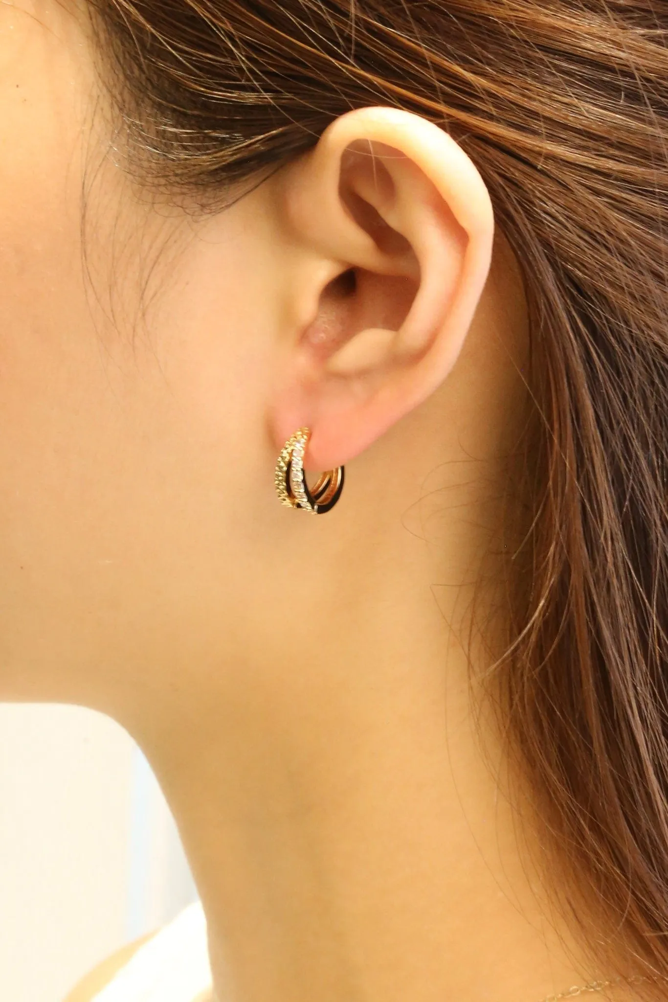 SJE310656 14K Classic Double Hoop Earrings