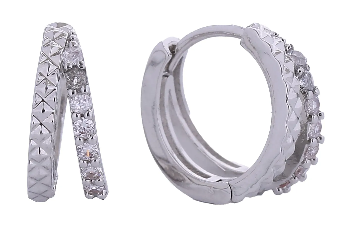 SJE310656 14K Classic Double Hoop Earrings