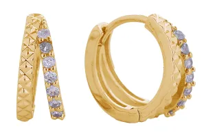 SJE310656 14K Classic Double Hoop Earrings