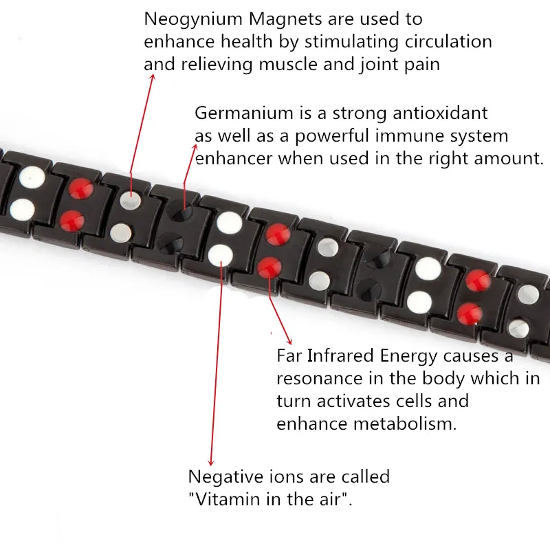 Stainless Steel Black With Gold Magnetic Bracelet