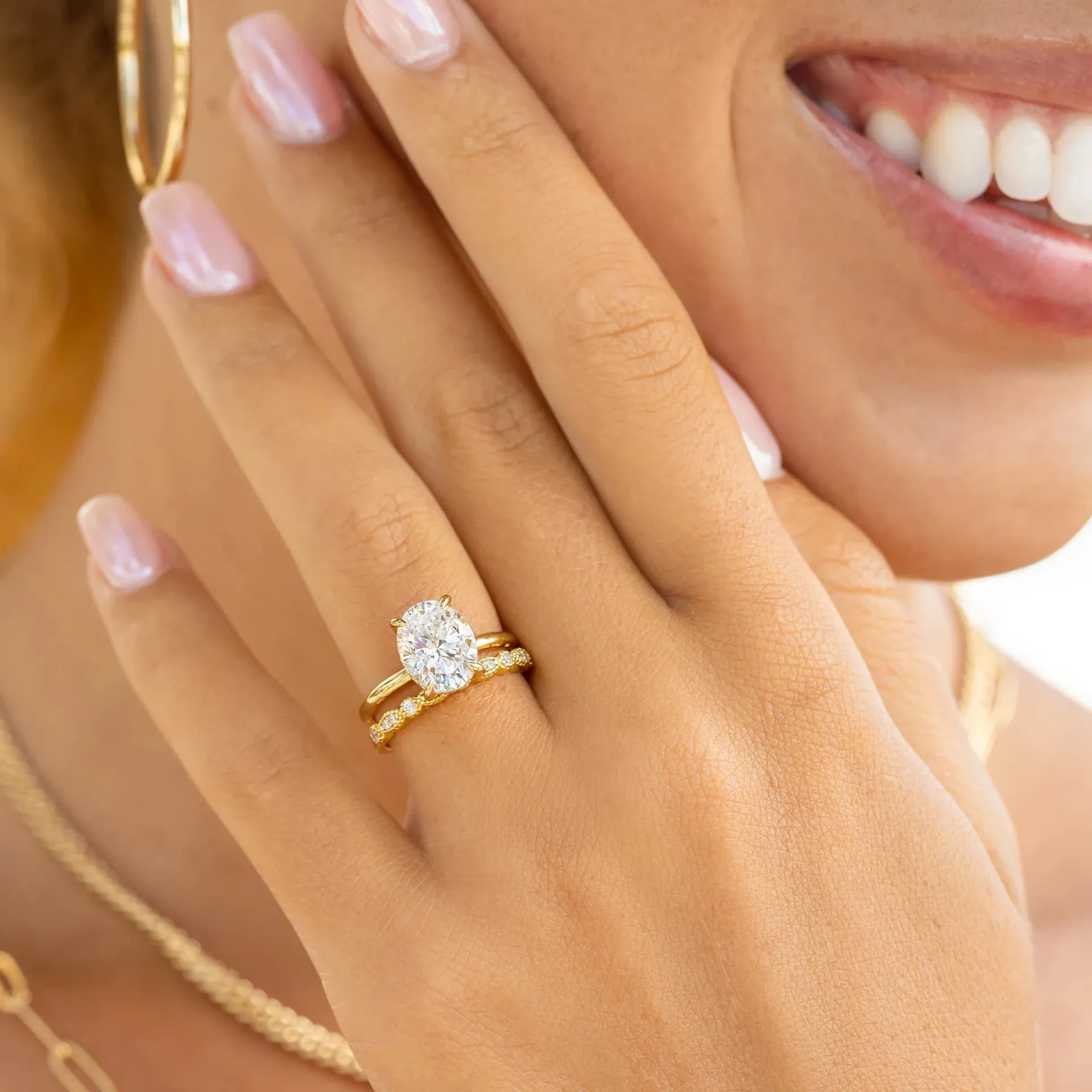 Vintage Half Eternity Wedding Band - Gold