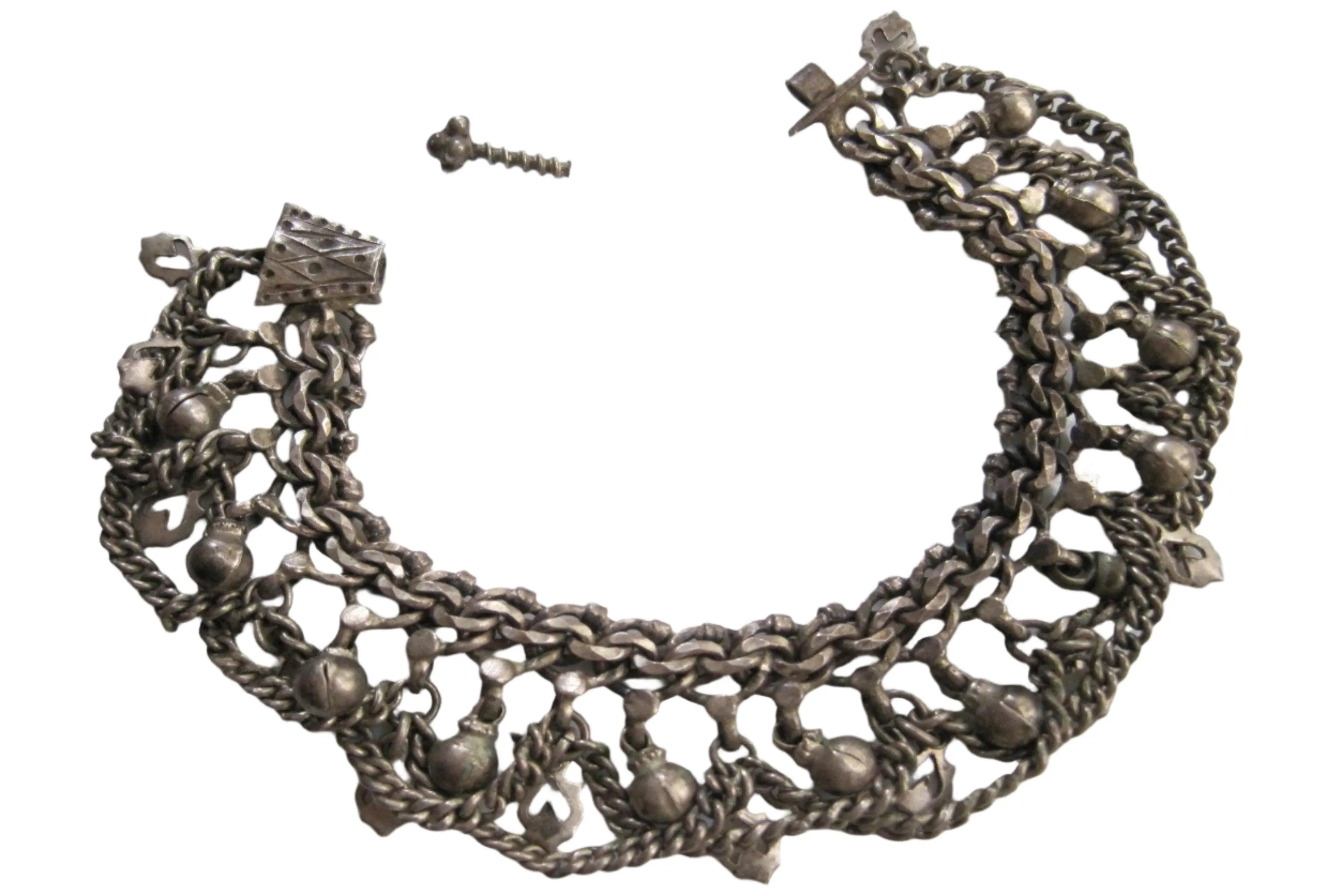 Vintage Silver Tribal Rajasthani Anklet for very slender wrist or ankle