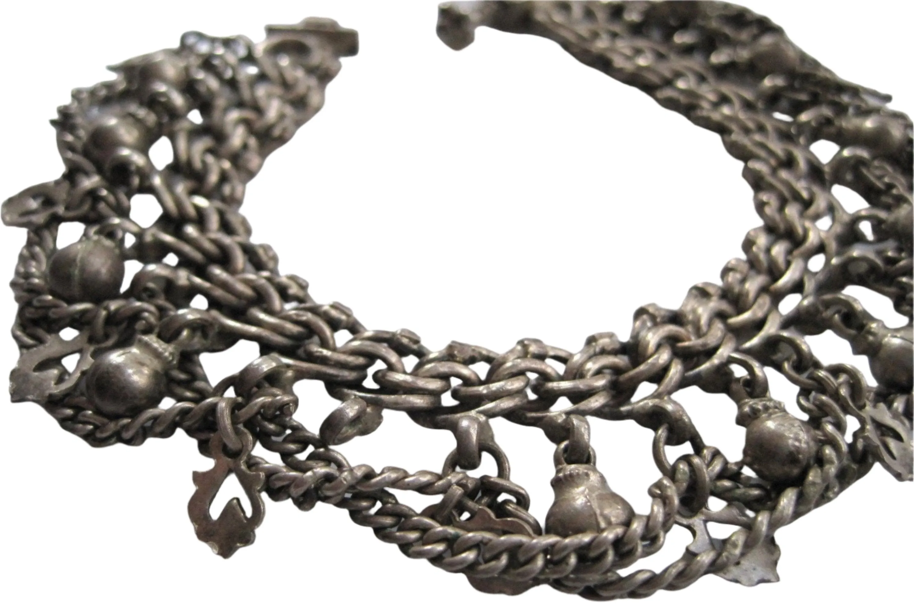 Vintage Silver Tribal Rajasthani Anklet for very slender wrist or ankle