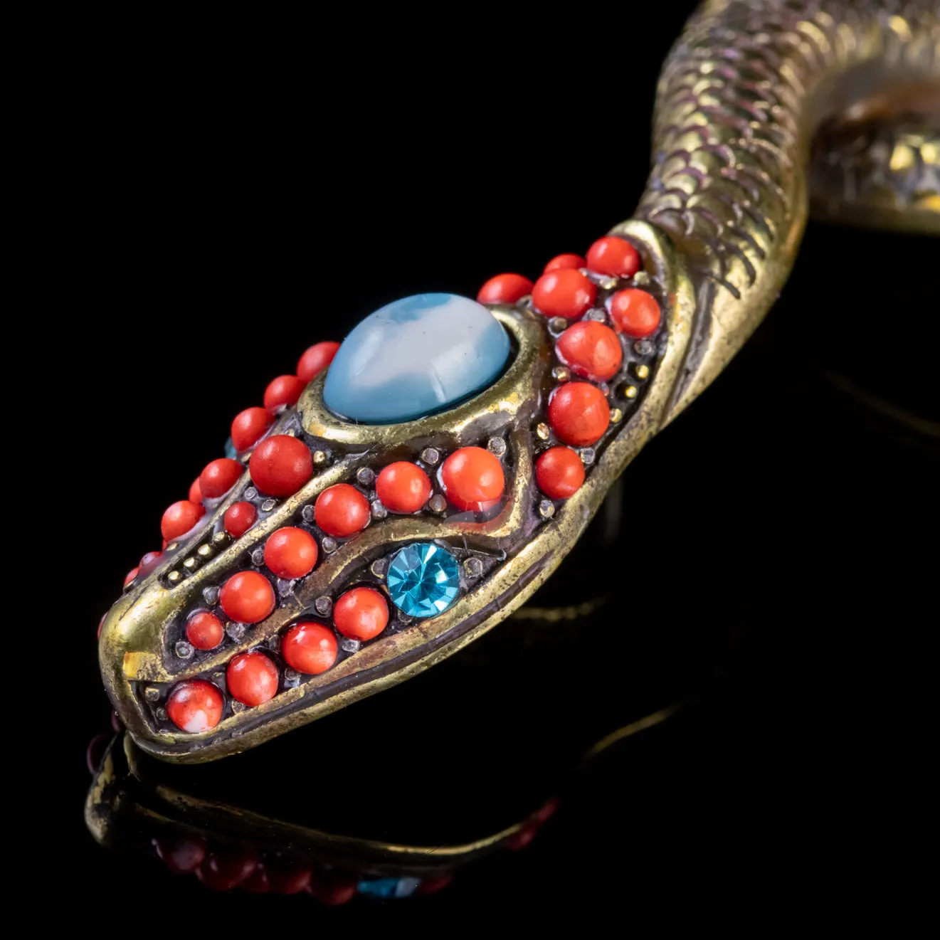 Vintage Snake Pendant Lavaliere Necklace