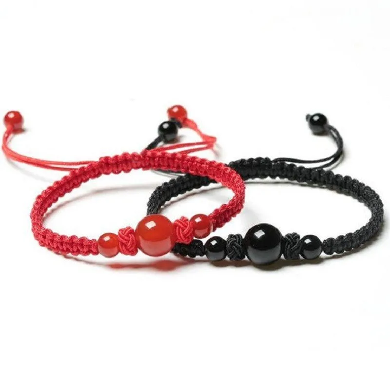 Women's Hand-woven Onyx Couple Bracelet