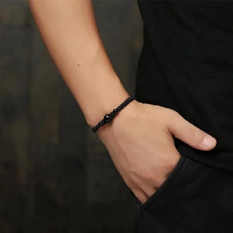 Women's Hand-woven Onyx Couple Bracelet